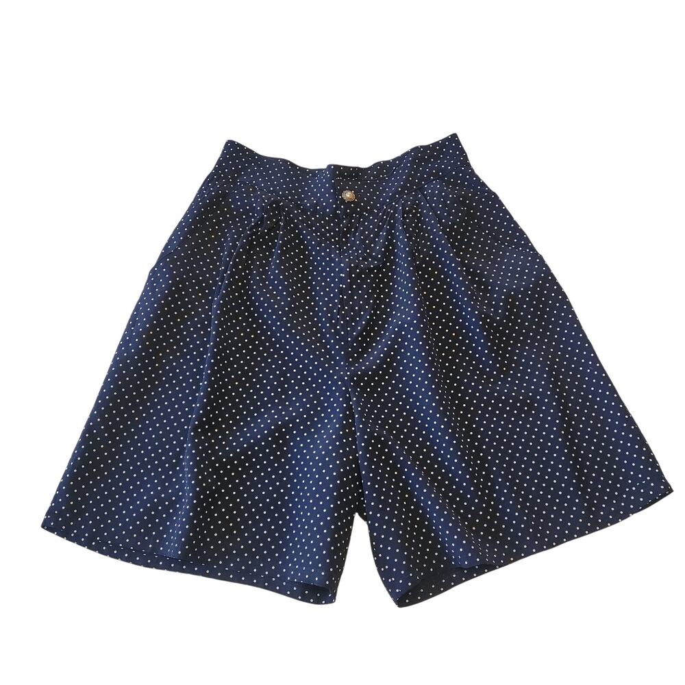 Paris Sport Club Navy Polka Dot High Rise Shorts Retro Preppy Vintage 13 USA